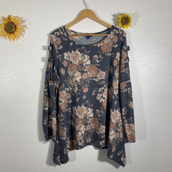 Apt. 9 Floral Victorian Pattern Sway Blouse Plus Size XXL Women’s - Picture 3 of 12